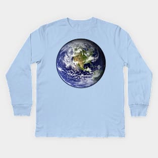 EARTH - USA/CANADA/CENTRAL AMERICA WESTERN HEMISPHERE Kids Long Sleeve T-Shirt